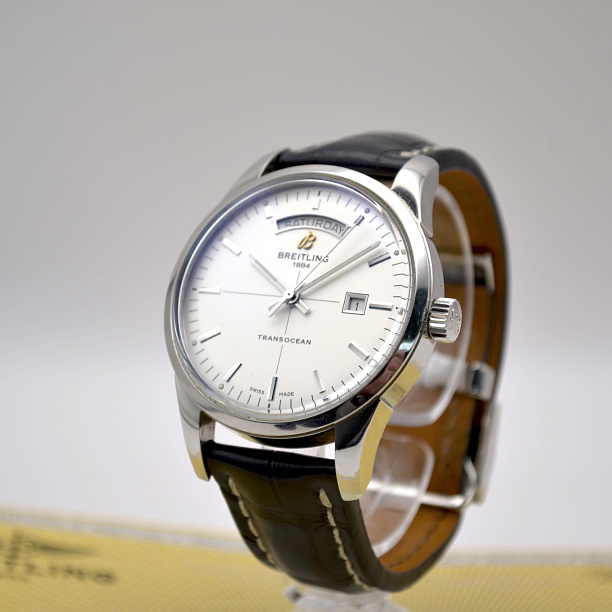  Transocean Day & Date Silver Dial 43 mm 