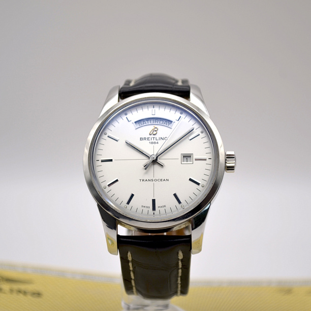  Transocean Day & Date Silver Dial 43 mm 