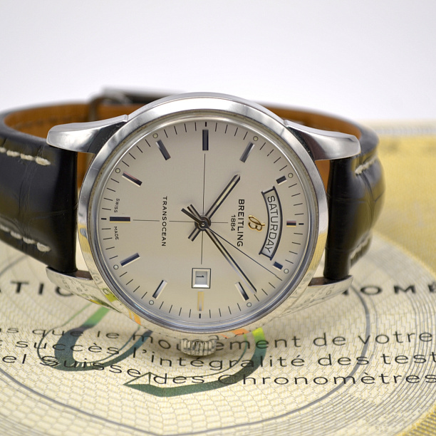  Transocean Day & Date Silver Dial 43 mm 