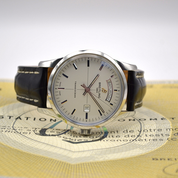  Transocean Day & Date Silver Dial 43 mm 