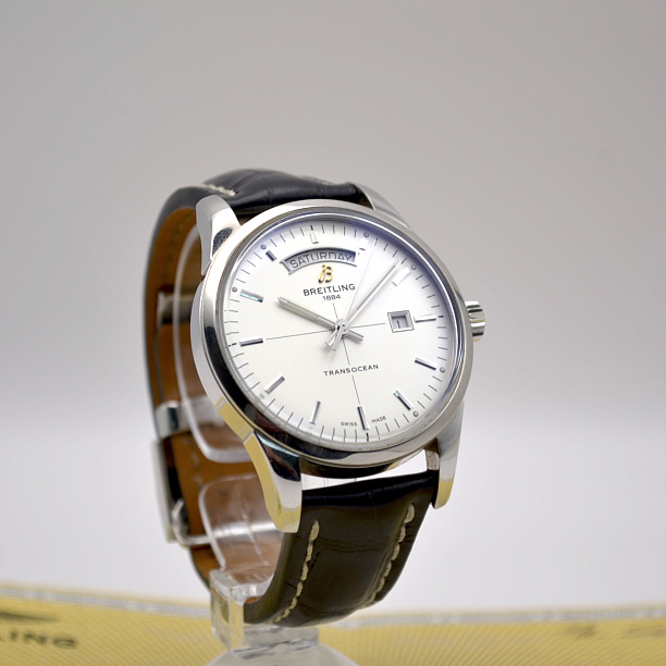  Transocean Day & Date Silver Dial 43 mm 